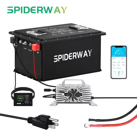 48V(51.2V) 105Ah Golf Cart LiFePO4 Lithium Battery 200A BMS Touch Monitor & Mobile APP 6000+ Cycle 1