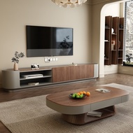 Light Luxury TV Console Modern TV Cabinet Combination Wind Walnut Wood Living Room Household TV Cabinet Storage