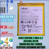 Asus Zenfone 3 5.2" Z017D Zenfone LIVE ZB501KL A007 C11P1601 Ze520KL 2650MAH Battery 5.2 inch inci B