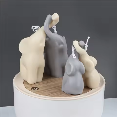 Long-nosed Elephant Silicone Candle Mold Animal Gypsum Crystal Resin Epoxy Casting Mold Elephant Wax