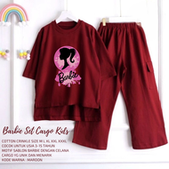 Setelan Anak Cargo Cringkel Air Flow Barbie Set Cargo Kids / Morlin Set Kids / Setelan Amelia Kids S