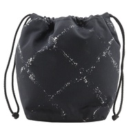 二手香奈兒旅遊系列手拿包，黑色尼龍抽繩，女士