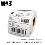 Maz HOME 350pcs Thermal Sticker A6 Size Airway Bill Paper Roll Sticker Thermal Label AWB Consignment
