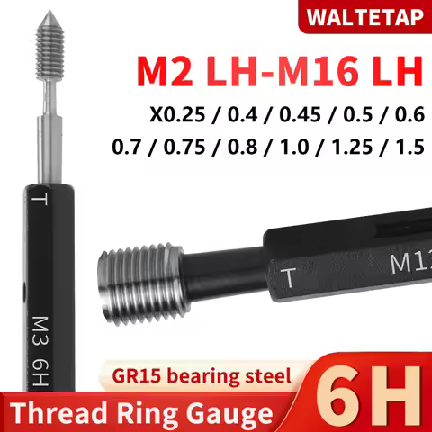 1PCS 6H M2 LH-M16 LH Steel Thread Gauge Metric Fine Left Tooth Thread Plug GaugeX0.25/0.4/0.45/0.5/0