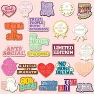 Creative Colorful Quotes Text Enamel Pins Funny Medal Heart Inspiring Quotes Brooches Badges Lapel P