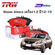 TRW Brake Pads Pad Front Rear Nissan Almera Machine 1.2 Year 12-19