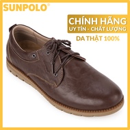 Giày Nam Da Bò SUNPOLO CS4060 (Nâu đỏ)