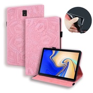 For Samsung Galaxy Tab S4 10.5 Case Cover T830 T835 SM-T830 SM-T835 Coque Embossed Silicone PU Leather Stand Shell +Gift