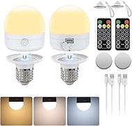 I-SHUNFA USB-C Rechargeable Bulb with Remote Control, E27 LED Bulbs 7 W, CCT Dimmable Rechargeable B