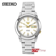 Seiko 5 Automatic นาฬิกาผู้ชาย Silver/White สายสแตนเลส  รุ่น SNKL77K1