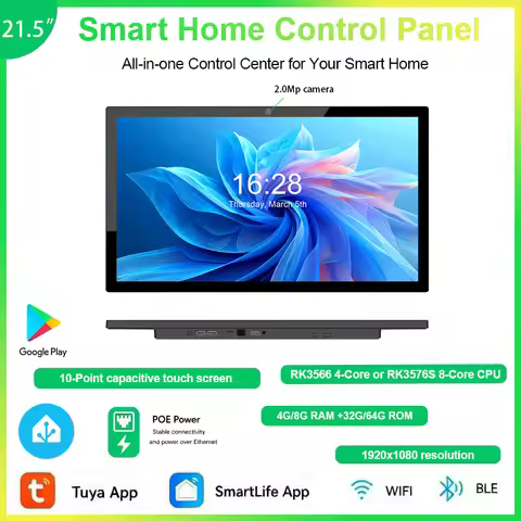 2026 New 21.5 inch Wall Mounted Slim-edge Android POE Tablet Smart Home Dashboard Panel with Google 