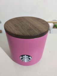 [約六成新] 有明顯使用痕跡  星巴克 Starbucks 不鏽鋼罐身 胡桃木罐 儲存罐 類密封罐 罐子 食物類密封罐