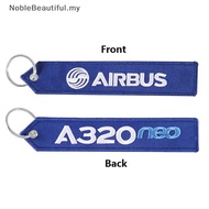 [NobleBeautiful] 1Pc Airbus Keychain Phone Straps Embroidery A320 Aviation Key Ring Chain for Aviati