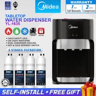 𝐌𝐈𝐃𝐄𝐀 Tabletop Water Dispenser Hot Normal Cold 3 Suhu Penapis Air Midea 1631 / 1635 - 4 Stages Filte