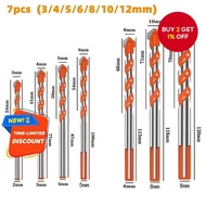 Professional Tungsten Carbide Diamond Drill Bit Set in 7 Sizes, Ranging from 3mm to 12mm