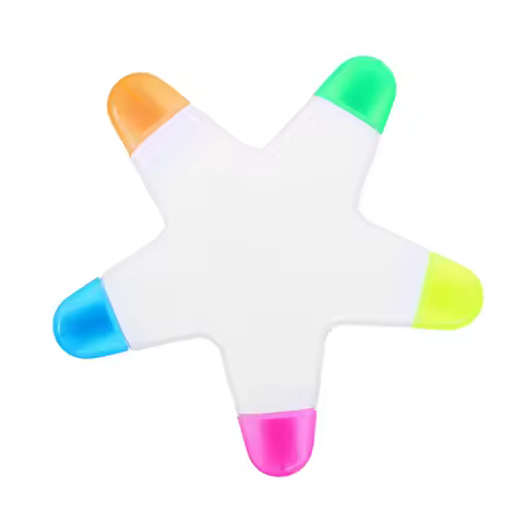 Multicolored Star Highlighter Fluorescent Marker Pen Colored Pens Study Highlighter Note Marking Pen