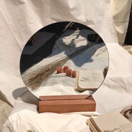Circle Mirror + wooden support / Aesthetic Mirror / round mirror / wall mirror