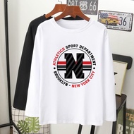  BROOKLYN grafik tees T-shirt lengan panjang MUSLIMAH VIRAL perempuan lelaki wanita long sleeve women men