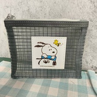 💗Ready Stock Genuine Version💗SNOOPY A7 Leather Gauze Bag Gauze Bag Gauze Bag Mesh Storage Bag Zipper