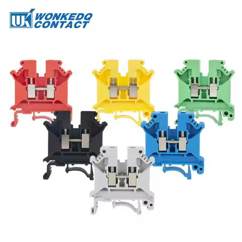 10Pcs UK5N Screw Wire Connector 4mm Cable 4mm² Feed-through Connection 12AWG Plug Electrical Mount D