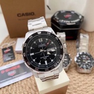 CASIO ENTICER MTD-1079D-1A  Men's stainless steel watch  100% actual photos of our customer's order  Size：44mm  Thickness：14.8mm