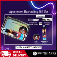SGPOMADES X Lazada Surprise Box - Apestomen Sleek Hairstyling Toiletry Bag Set - Cola Pomade, Sea Salt Spray &amp; Comb