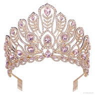 เจ้าหญิงมงกุฎ Rhinestone งานแต่งงานคริสตัล Headwear Hollow Crown สำหรับ Masquerade Ball จัดเลี้ยงคอส