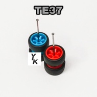 1/64 tayar getah rim - TE37 mix color slim type (oem) rubber wheels , hot wheels