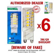 G9 Led Bulbs 3W 3 Watts DAYLIGHT - G9 Led Peanut Bulbs Pin Lights - AUTHENTIC - 6 Pcs