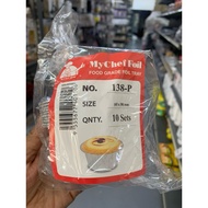 MyChefs No.138-P 10Set Aluminium Foil Dengan Tudung Plastik Aluminium Foil Tray with Lid Pakai Buang