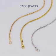 CACO Unisex Rope Chain Bracelet 14K Gold Rose Gold Plated 316L Titanium Steel "Braid" (1 Piece)