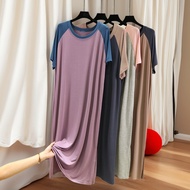 <![CDATA[Women's Summer Modal Nightdress - Short Sleeves, Round Neck]]>