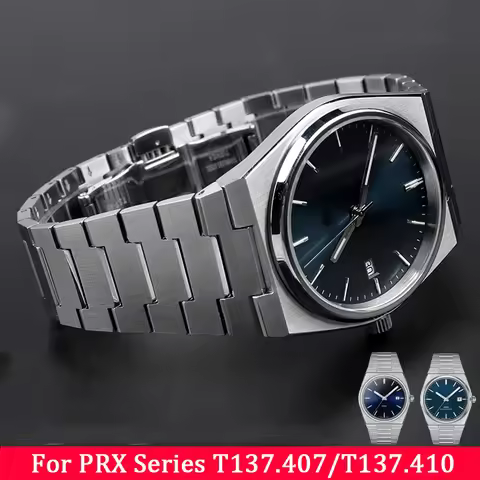 Stainless steel watch strap For Tissot PRX Super Player T137410A/407A 27*12mm Convex joint refinded 
