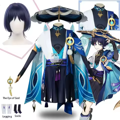 Game Wanderer Cosplay Costume Full Set Scaramouche Cosplay Costume Wanderer Uniform Balladeer Cospla