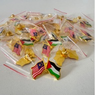 Malaysia Palestine Flag Butterfly Metal Brooch Pin Commemorative Badge