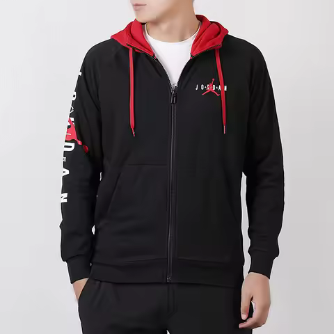 Nike genuine JORDAN new men's black and red fitted jacket jacket AR4736-010
