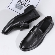 Giày đốcgiày penny loafer phối khóa vuông lịch lãm đế khâu chắc chắn