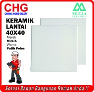 Keramik Lantai Putih 40x40 Merek Mulia G1 / GRADE 1 / GRADE A / KW 1