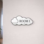 Minimalist Cloud Sign Black And White Door Bedroom Children Hotels Resorts Airbnb Houses Wall Decora