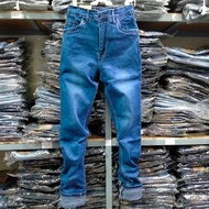 INCASTER Celana Panjang Pria Jeans Model Skinny Pensil Motif Polos Bahan Denim Terbaru Distro Pria