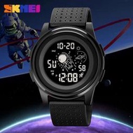 ??8折現貨??手錶 時刻美SKMEI超薄錶殼運動電子錶 熱賣多功能錶太空人款男女學生錶