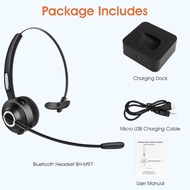 Mono stereo headset wireless BH-M97 Bluetooth Headset for Cell Phones,Trucker Wireless Headset with Noise Cancelling Mic