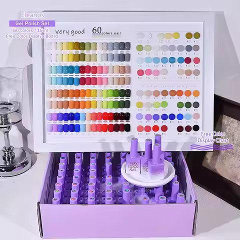 Eleanuos Bubble 60pcs Gel Polish Set Very Good Nail Gel 15ML With Color Card For Nail Art Whole Set 