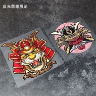 Japanese JDM Demon Samurai Car Sticker Prajna Demon Samurai Mask Reflective Sticker Electric Vehicle