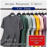 Unisex Plain T-Shirt Polyester Baju Kosong Baju Casual