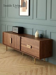 胡桃木皮高身電視櫃 Solid Wood High TV Console
