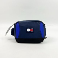 美國 Tommy Hilfiger Jeans 黑藍色帆布 斜咩 腰包