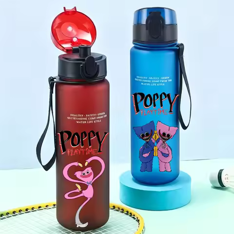 Water Bottle Game P&Poppys-Playtimes Kids Anime Huggy Wuggy 650ml Cup Boys Girls Outdoor Sports Mug 