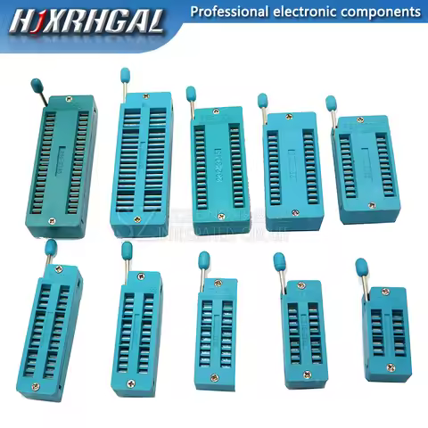 1PCS 14 16 18 20 24 28 32 40 P Pin 2.54 MM Green DIP Universal ZIF IC Socket Test Solder Type IC Con