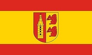 magFlags Large Flag Raesfeld | Beschreibung der Flagge Von Rot zu Gelb zu Rot im Verhältnis 1 3 1 qu